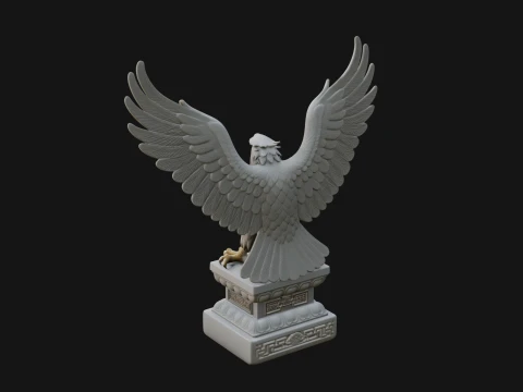 Eagle on Pedestal Statue Design 1 - 3D Print Model 3D Print Model