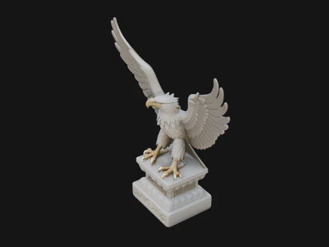 Eagle on Pedestal Statue Design 1 - 3D Print Model 3D Print Model