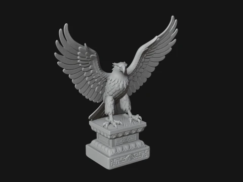 Eagle on Pedestal Statue Design 1 - 3D Print Model 3D Print Model