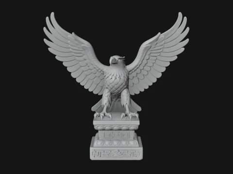 Eagle on Pedestal Statue Design 1 - 3D Print Model 3D Print Model