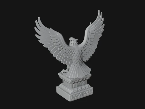 Eagle on Pedestal Statue Design 1 - 3D Print Model 3D Print Model