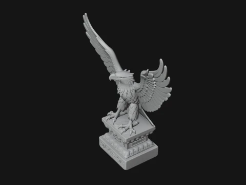 Eagle on Pedestal Statue Design 1 - 3D Print Model 3D Print Model