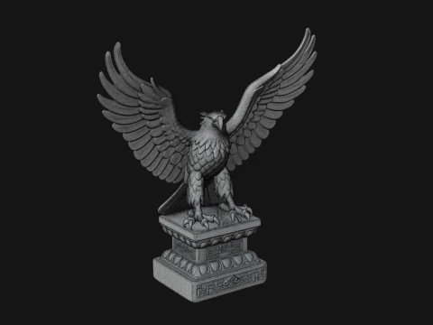 Eagle on Pedestal Statue Design 1 - 3D Print Model 3D Print Model