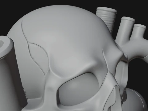 Skull and Heart Anatomy Statue Design 1 - 3D Print Model 3D Print Model
