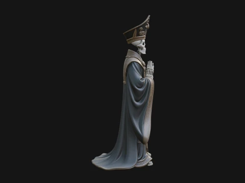 Skeleton Bishop Statue Design 1 - 3D Print Model 3D Print Model
