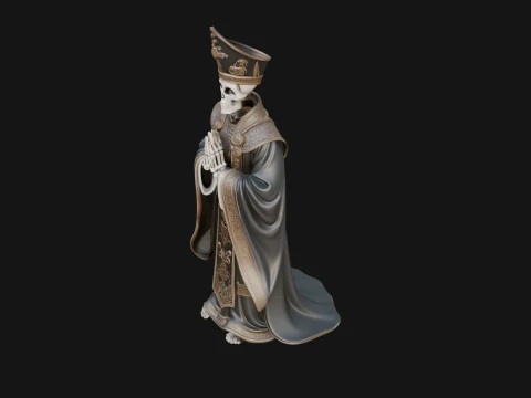 Skeleton Bishop Statue Design 1 - 3D Print Model 3D Print Model