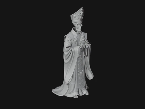 Skeleton Bishop Statue Design 1 - 3D Print Model 3D Print Model