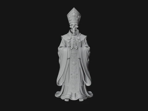 Skeleton Bishop Statue Design 1 - 3D Print Model 3D Print Model