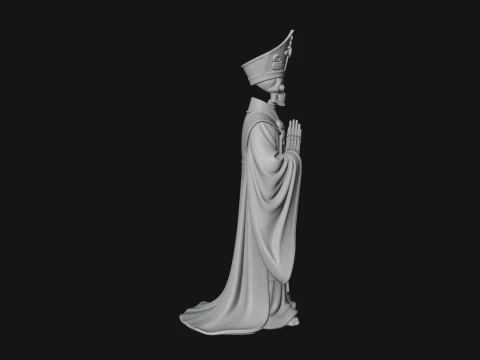 Skeleton Bishop Statue Design 1 - 3D Print Model 3D Print Model