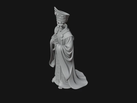 Skeleton Bishop Statue Design 1 - 3D Print Model 3D Print Model