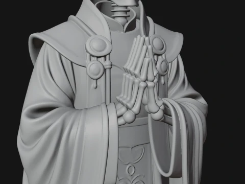 Skeleton Bishop Statue Design 1 - 3D Print Model 3D Print Model