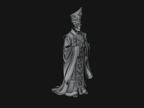 Skeleton Bishop Statue Design 1 - 3D Print Model 3D Print Model