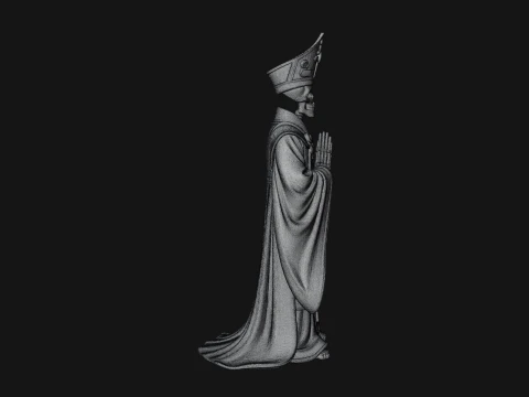 Skeleton Bishop Statue Design 1 - 3D Print Model 3D Print Model