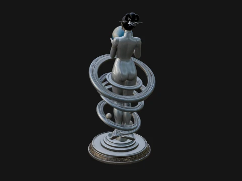 Figure Holding Globe Statue Design 1 - 3D Print Model 3D Print Model