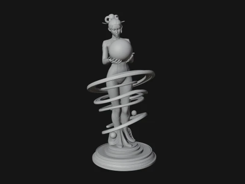 Figure Holding Globe Statue Design 1 - 3D Print Model 3D Print Model