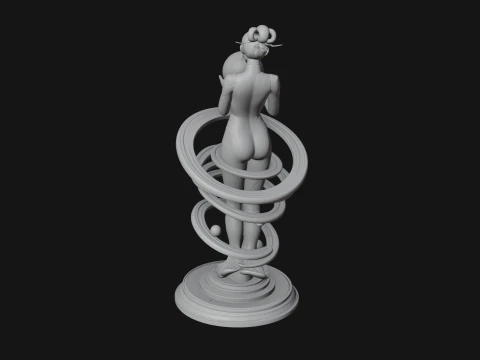Figure Holding Globe Statue Design 1 - 3D Print Model 3D Print Model