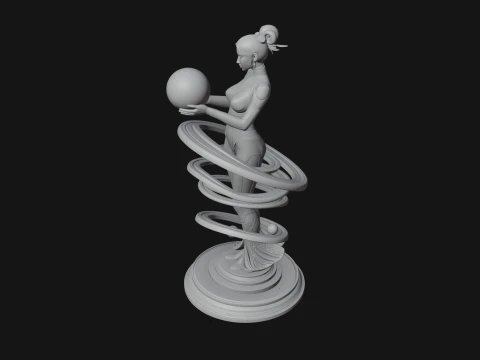 Figure Holding Globe Statue Design 1 - 3D Print Model 3D Print Model