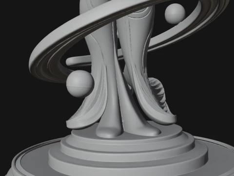 Figure Holding Globe Statue Design 1 - 3D Print Model 3D Print Model