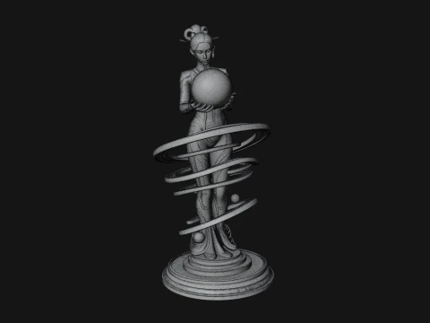 Figure Holding Globe Statue Design 1 - 3D Print Model 3D Print Model