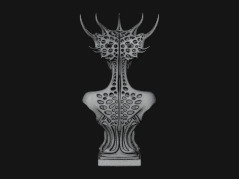 Biomechanical Alien Bust Statue Design 2 - 3D Print Model 3D Print Model
