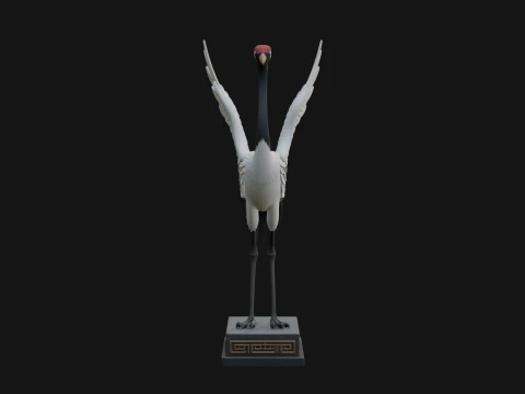 Crane with Spread Wings Statue Design 1 - 3D Print Model 3D Print Model
