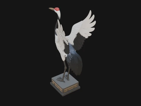 Crane with Spread Wings Statue Design 1 - 3D Print Model 3D Print Model
