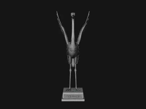 Crane with Spread Wings Statue Design 1 - 3D Print Model 3D Print Model