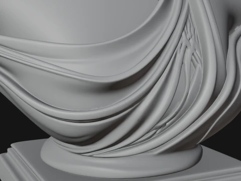 Ethereal Lace Woman Bust Statue Design 1 - 3D Print Model 3D Print Model