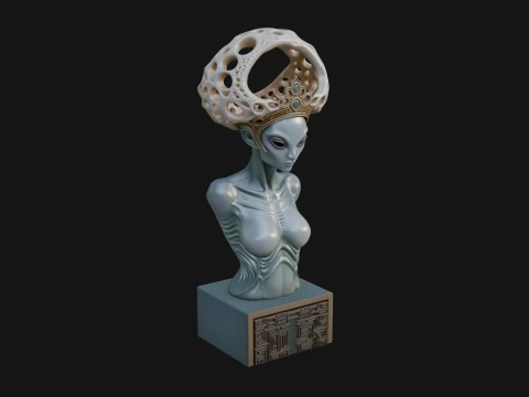 Alien Queen Bust Statue Design 1 - 3D Print Model 3D Print Model