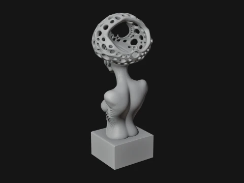 Alien Queen Bust Statue Design 1 - 3D Print Model 3D Print Model