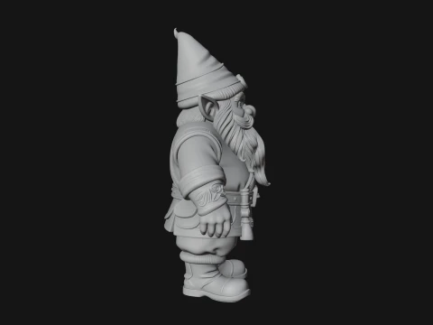 Garden Gnome Statue Design 3 - 3D Print Model 3D Print Model