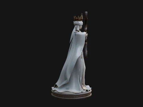 Elven Archer Queen Statue Design 1 - 3D Print Model 3D Print Model