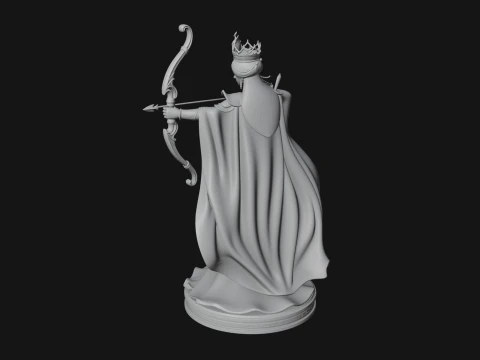 Elven Archer Queen Statue Design 1 - 3D Print Model 3D Print Model