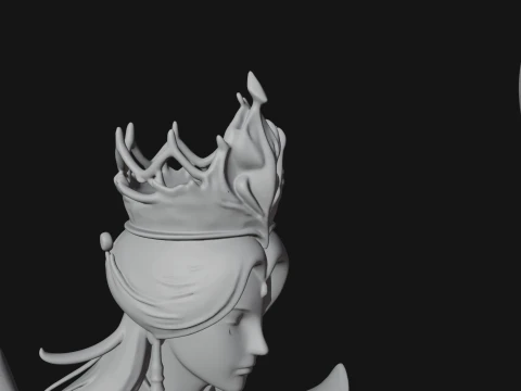 Elven Archer Queen Statue Design 1 - 3D Print Model 3D Print Model