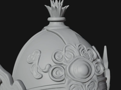 Skull Samurai Bust Statue Design 1 - 3D Print Model 3D Print Model