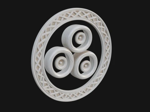 Celtic Triskelion Disc Plaque Design 1 - 3D Print Model 3D Print Model
