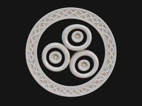 Celtic Triskelion Disc Plaque Design 1 - 3D Print Model 3D Print Model