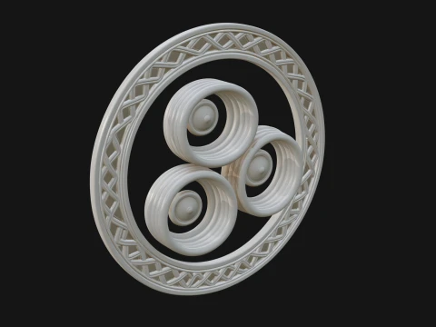 Celtic Triskelion Disc Plaque Design 1 - 3D Print Model 3D Print Model