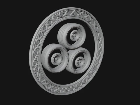 Celtic Triskelion Disc Plaque Design 1 - 3D Print Model 3D Print Model
