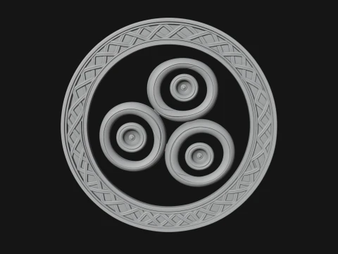 Celtic Triskelion Disc Plaque Design 1 - 3D Print Model 3D Print Model