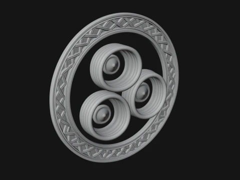 Celtic Triskelion Disc Plaque Design 1 - 3D Print Model 3D Print Model