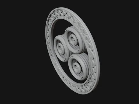 Celtic Triskelion Disc Plaque Design 1 - 3D Print Model 3D Print Model