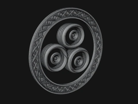 Celtic Triskelion Disc Plaque Design 1 - 3D Print Model 3D Print Model
