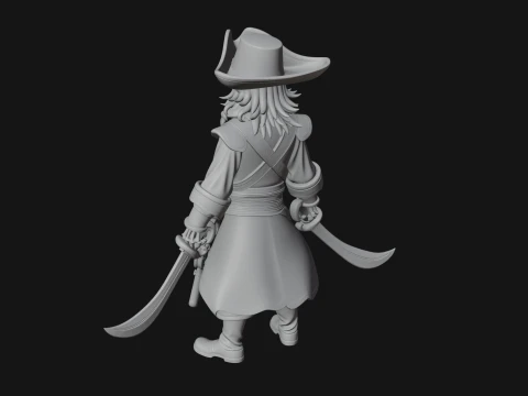 Skeleton Pirate Captain Statue Design 2 - 3D Print Model 3D Print Model