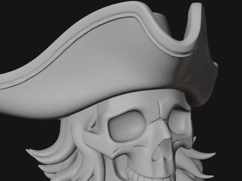 Skeleton Pirate Captain Statue Design 2 - 3D Print Model 3D Print Model