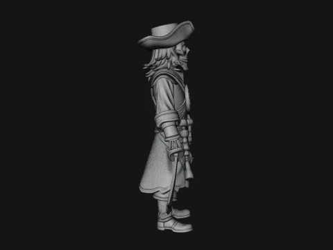 Skeleton Pirate Captain Statue Design 2 - 3D Print Model 3D Print Model