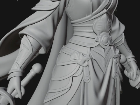 Chinese Swordswoman Statue Design 1 - 3D Print Model 3D Print Model