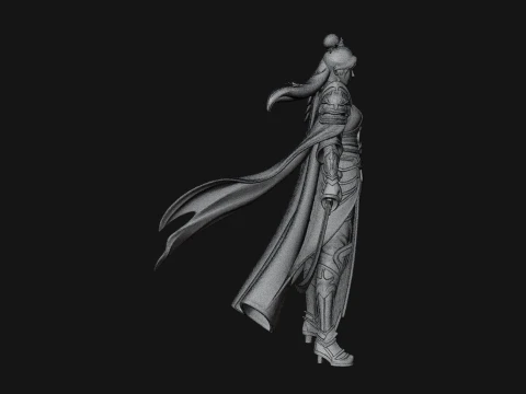 Chinese Swordswoman Statue Design 1 - 3D Print Model 3D Print Model