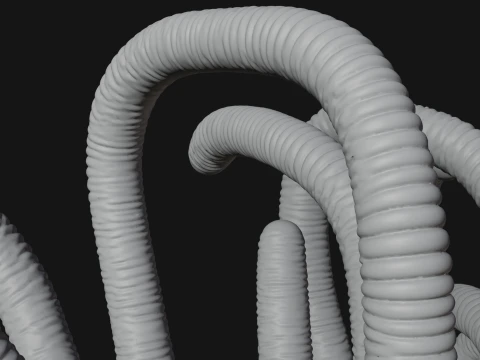 Alien Bust with Tube Crown Statue Design 2 - 3D Print Model 3D Print Model