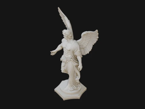 Winged Guardian Angel Statue Design 2 - 3D Print Model 3D Print Model